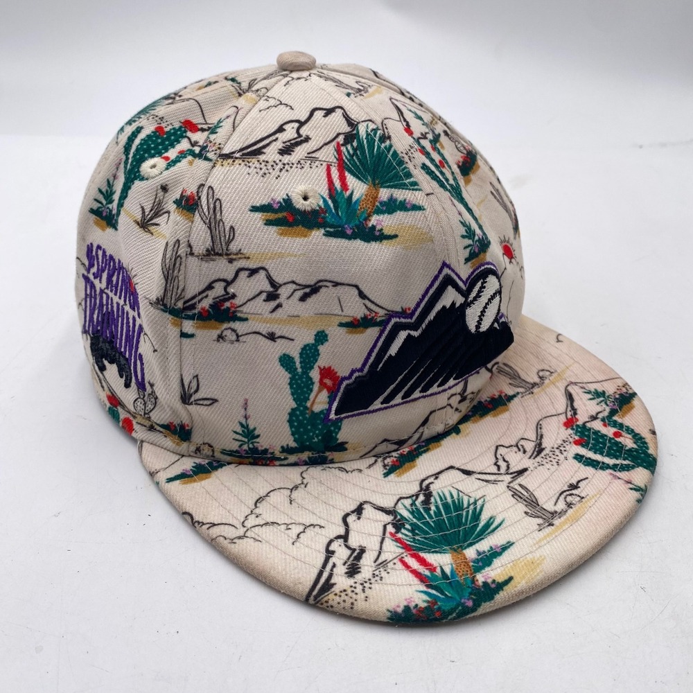 ROCKIES New Era 9FIFTY Spring Training Hat OSFM Tan Desert Print MLB Cap Pin